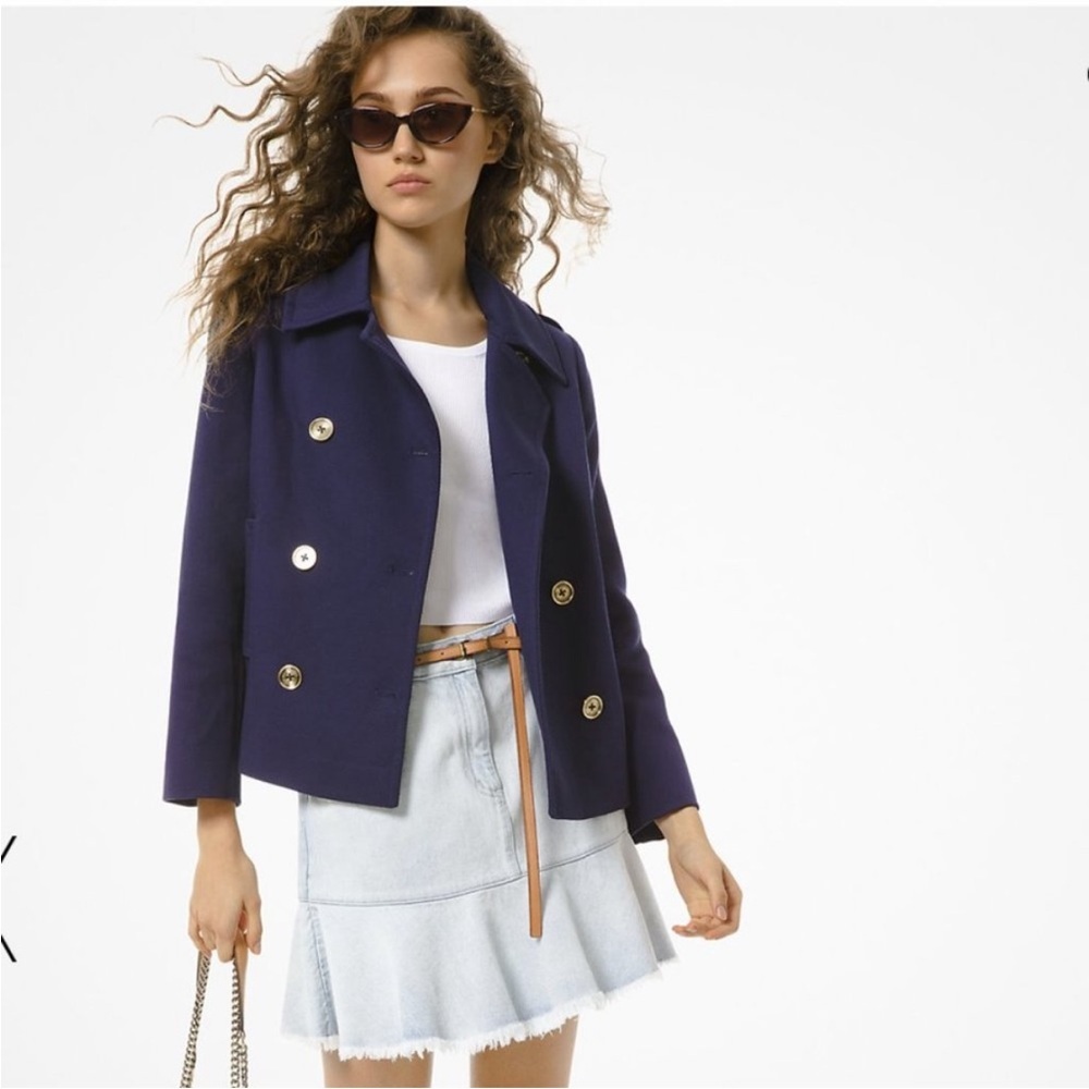 Michael kors y2k denim ruffle mini skirt